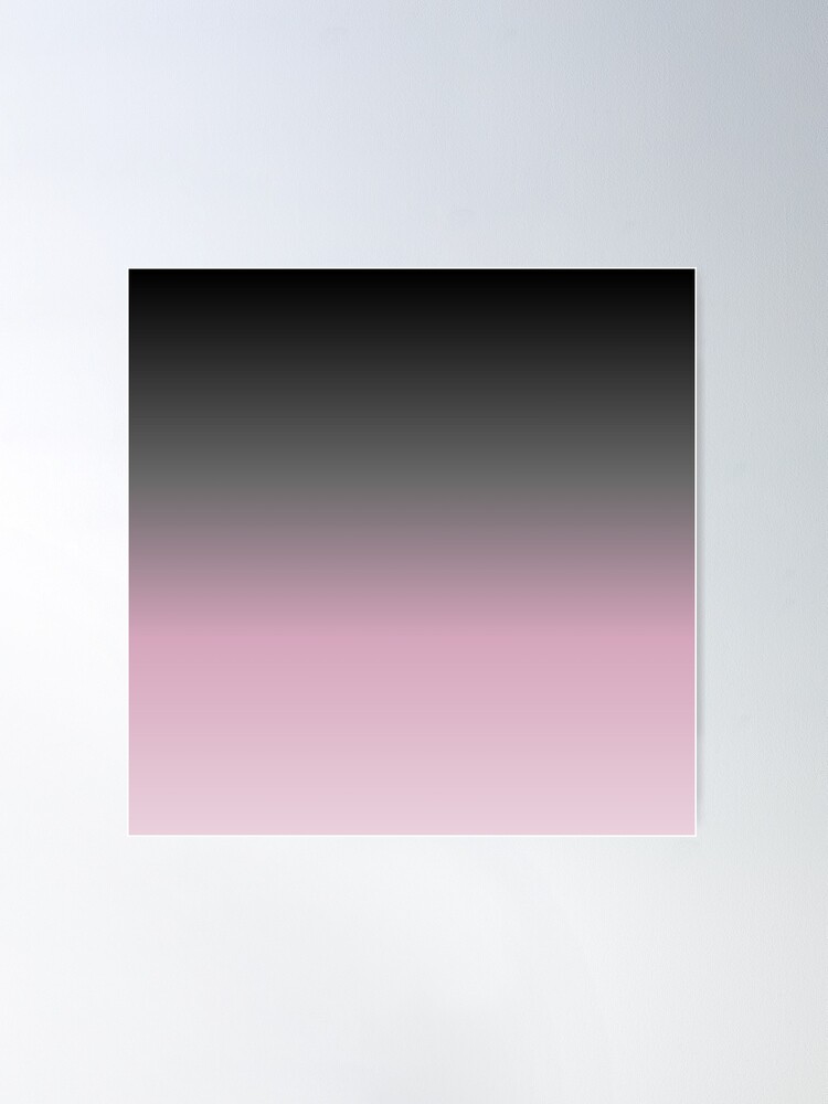 Gradient ombre dark black grey gray to light pink colors Poster for Sale  by Designs24U