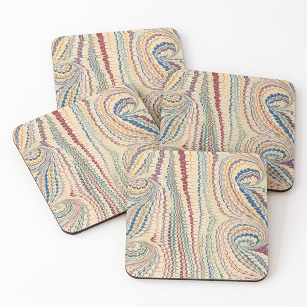 Item preview, Swirling and vertical marbling with cream, red, blue and yellow designed and sold by coverinlove.