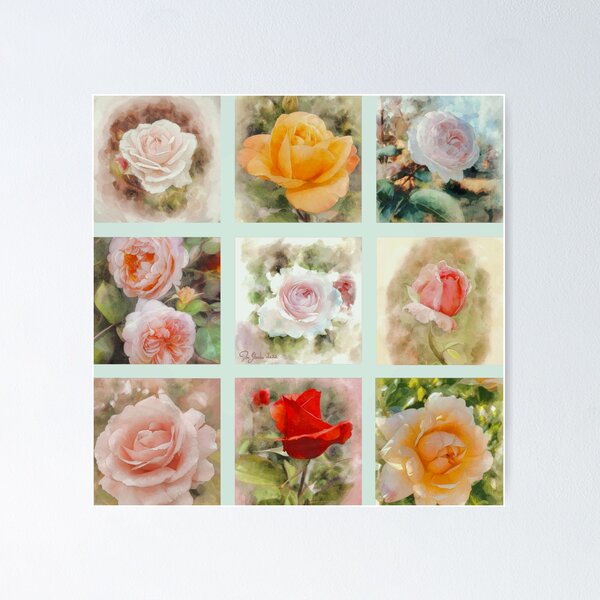 Item preview, Watercolor Rose collage designed and sold by Timstarstudio.