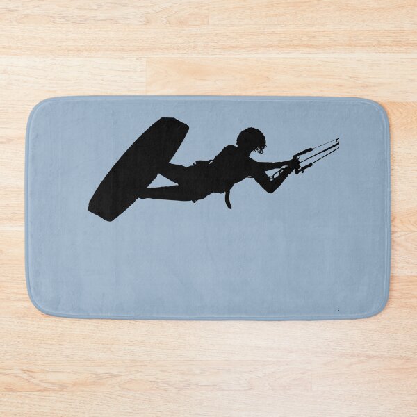 Item preview, Kiter Silhouette In Black Kitesurfer Action Vector Art designed and sold by taiche.