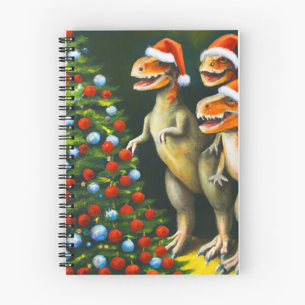 Item preview, Dinosaur Family at Christmas, Fun AI Generated Art designed and sold by sweetbelle.