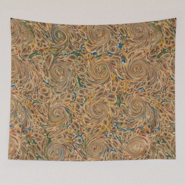 Item preview, Swirling ochre and green marbling designed and sold by coverinlove.