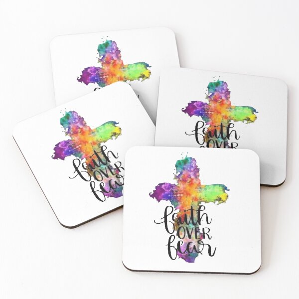 Item preview, Faith over Fear Colorful Cross designed and sold by Rowena Jones.