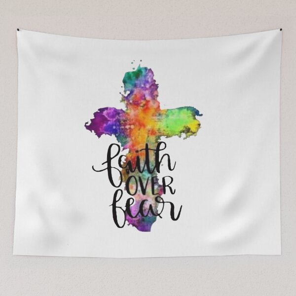 Item preview, Faith over Fear Colorful Cross designed and sold by Rowena Jones.