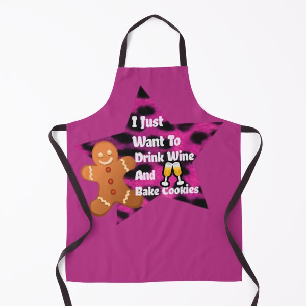 Item preview, I Just Want To Drink Wine And Bake Christmas Cookies designed and sold by Bashini.