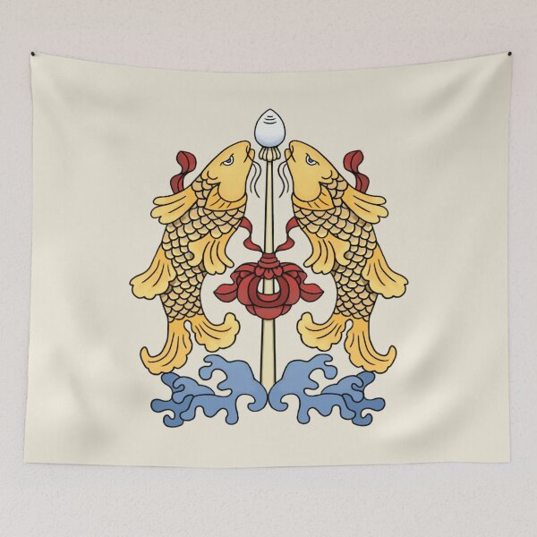 Item preview, Yellow Fish Auspicious Symbol Of Buddhism designed and sold by ViewerEqualsPhoton.