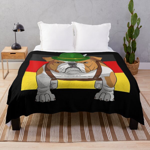 Artikelvorschau, Englische Bulldogge Oktoberfest Lederhosen Alpin Hut Prost entworfen und verkauft von GomeThomas.