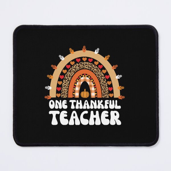 Item preview, One Thankful Teacher Thanksgiving Groovy Fall Autumn Leopard designed and sold by GravitiTees.