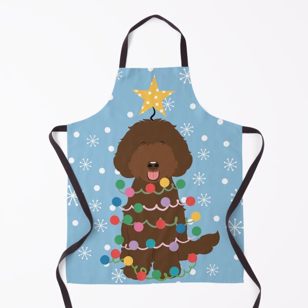 Item preview, Chocolate Brown Labradoodle Christmas Tree designed and sold by Lulupainting.
