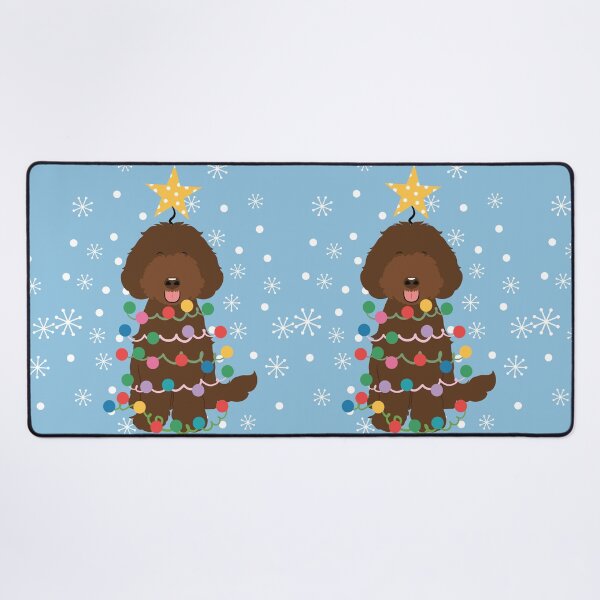 Item preview, Chocolate Brown Labradoodle Christmas Tree designed and sold by Lulupainting.