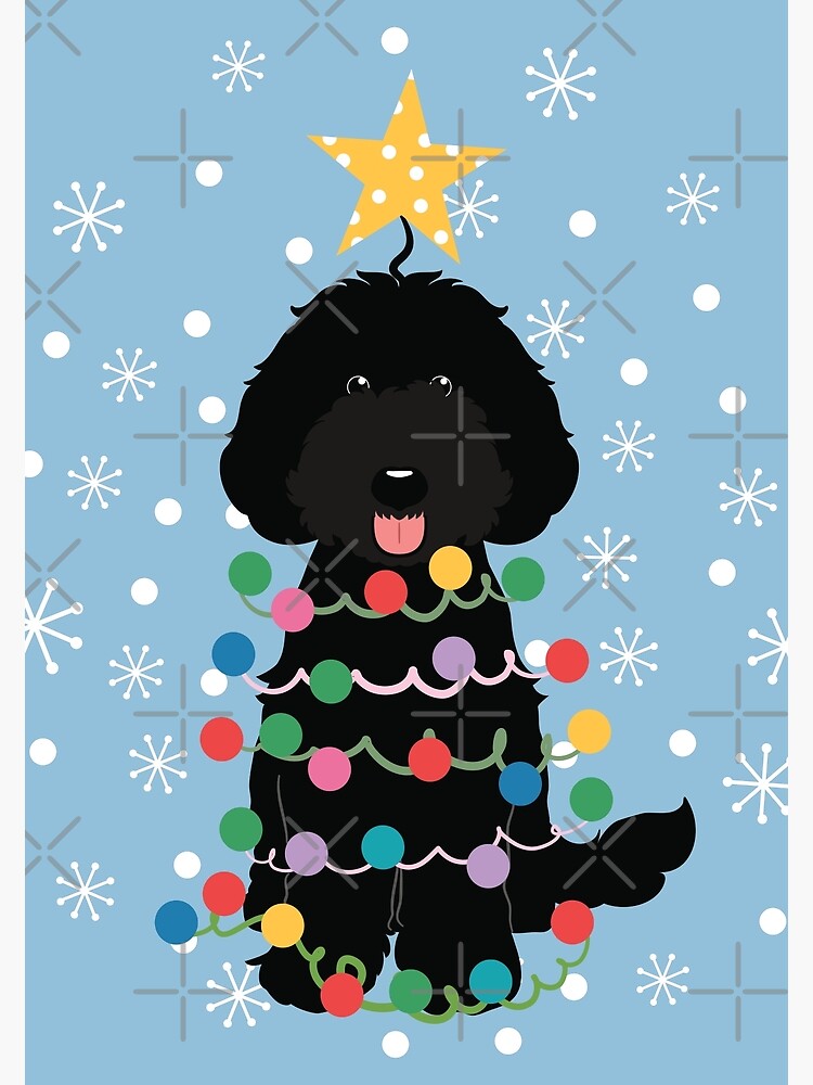 Caroline's Treasures CK3847MAT Black Labradoodle Christmas Tree