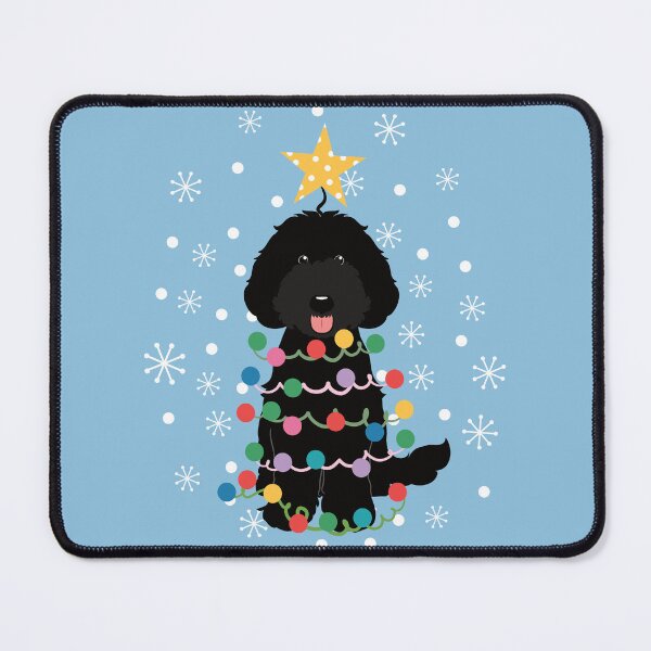 Item preview, Black Labradoodle Christmas Tree designed and sold by Lulupainting.