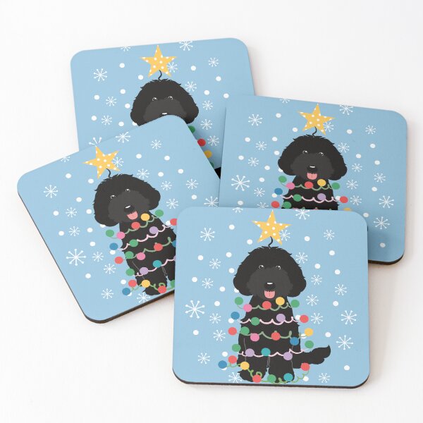 Item preview, Black Labradoodle Christmas Tree designed and sold by Lulupainting.