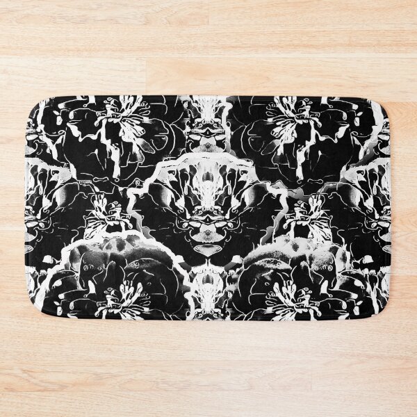 Item preview, peonies, black, large, monochrome, minimalism, white, black. black background, white lines designed and sold by Maria Mihailova.