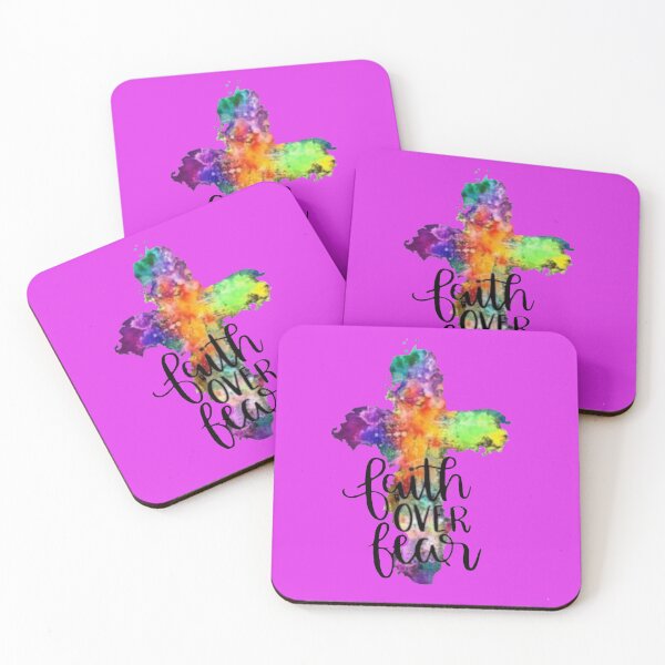Item preview,  Faith over Fear Colorful Cross  2PK designed and sold by Rowena Jones.