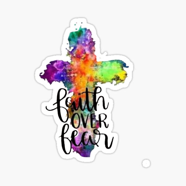 Item preview,  Faith over Fear Colorful Cross  2PK designed and sold by Rowena Jones.