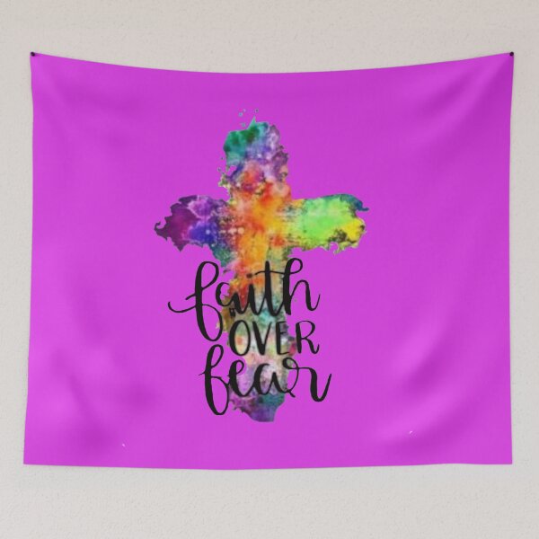 Item preview,  Faith over Fear Colorful Cross  2PK designed and sold by Rowena Jones.