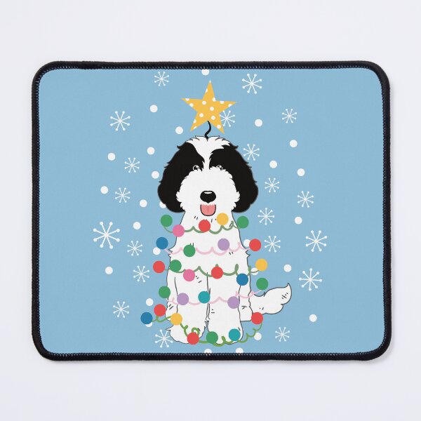 Item preview, Labradoodle Christmas Tree - Black and White 1 designed and sold by Lulupainting.