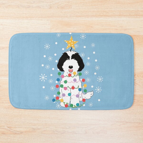 Item preview, Labradoodle Christmas Tree - Black and White 1 designed and sold by Lulupainting.