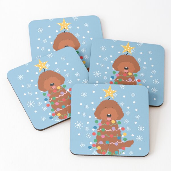 Item preview, Red Labradoodle Christmas Tree designed and sold by Lulupainting.