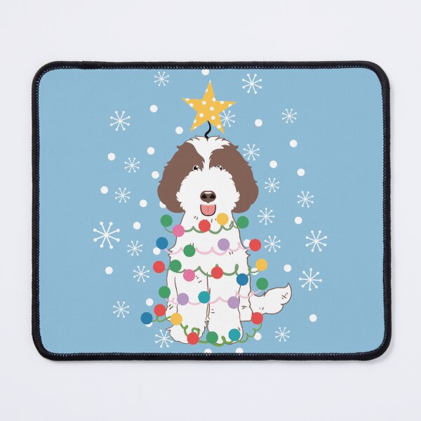 Item preview, Labradoodle Christmas Tree - Chocolate and White 1 designed and sold by Lulupainting.