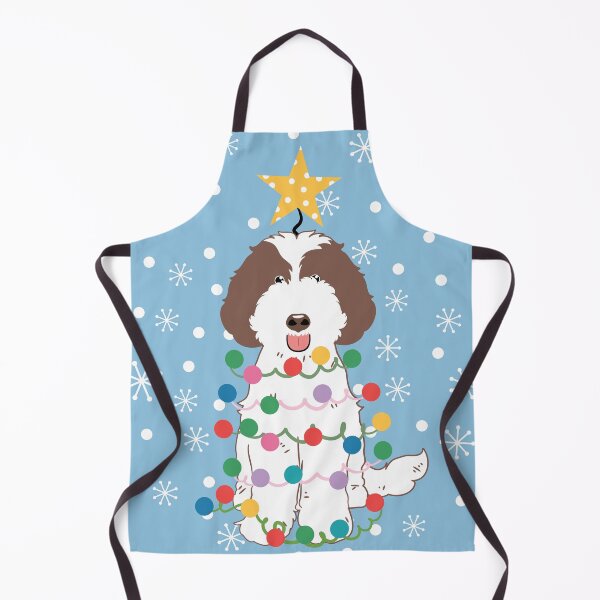 Item preview, Labradoodle Christmas Tree - Chocolate and White 1 designed and sold by Lulupainting.