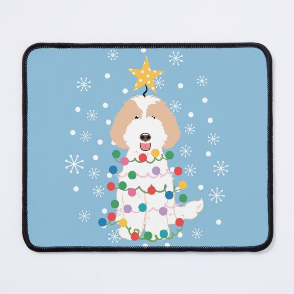Item preview, Cream White Labradoodle Christmas Tree designed and sold by Lulupainting.