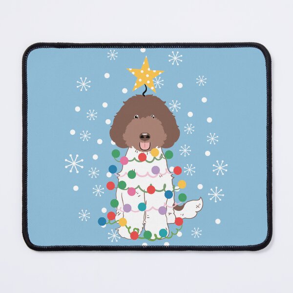 Item preview, Labradoodle Christmas Tree - Chocolate and White 2 designed and sold by Lulupainting.