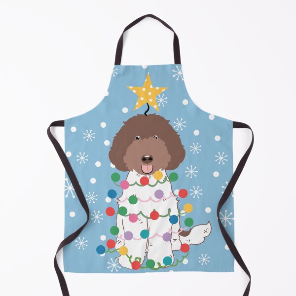 Item preview, Labradoodle Christmas Tree - Chocolate and White 2 designed and sold by Lulupainting.