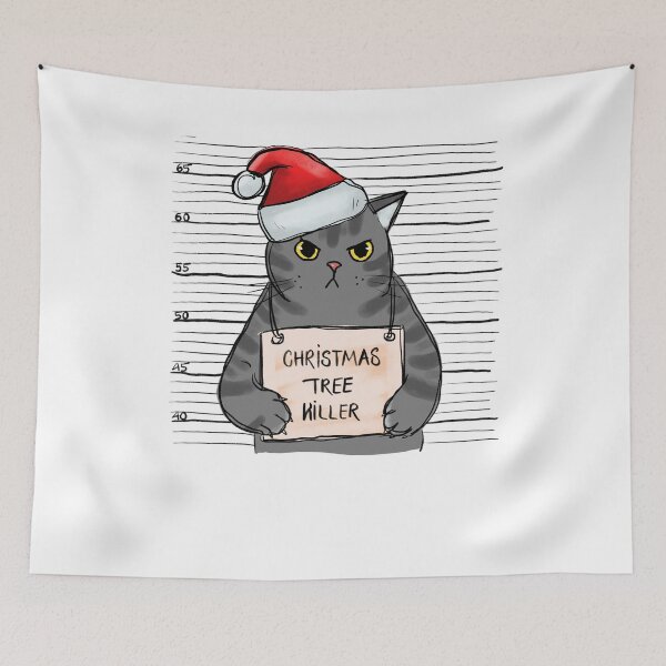 Item preview, Funny Christmas Tree Killer Cat Pet  designed and sold by mkzmerch.