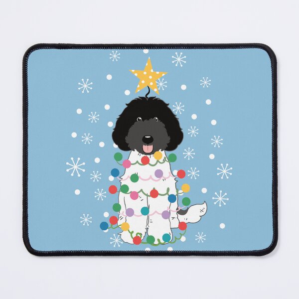 Item preview, Labradoodle Christmas Tree - Black and White 2 designed and sold by Lulupainting.