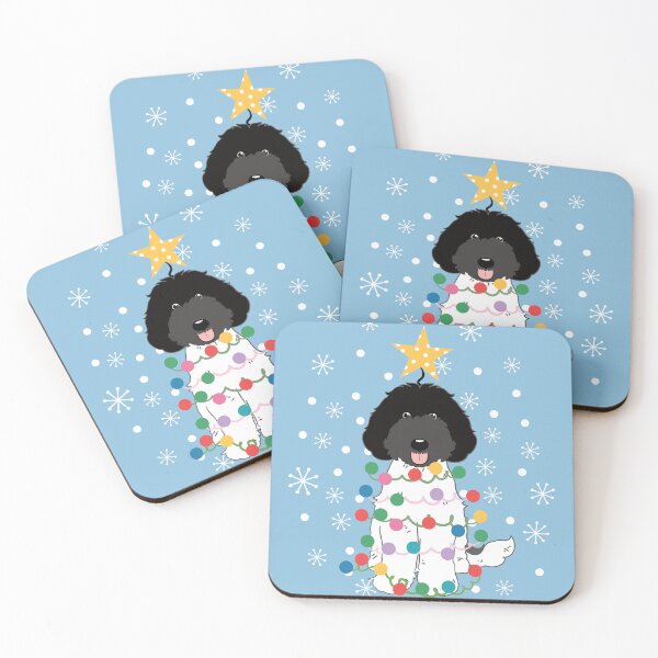 Item preview, Labradoodle Christmas Tree - Black and White 2 designed and sold by Lulupainting.