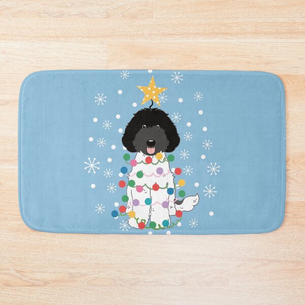 Item preview, Labradoodle Christmas Tree - Black and White 2 designed and sold by Lulupainting.