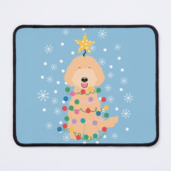 Item preview, Cream Gold Labradoodle Christmas Tree designed and sold by Lulupainting.