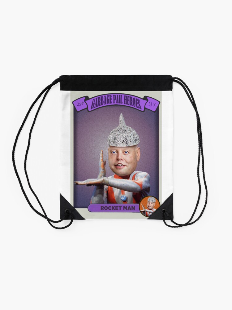 Alternate view of ROCKET MAN | Garbage Pail Heroes | Artwork by TYLER TILLEY Drawstring Bag
