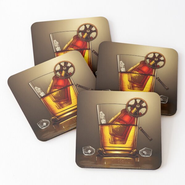 Item preview, Glass of Whiskey with ice, mechanical style designed and sold by REALDesign-Shop.
