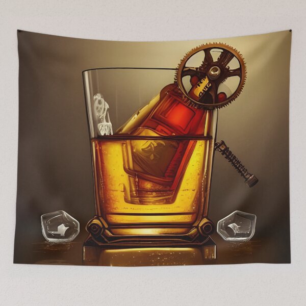 Item preview, Glass of Whiskey with ice, mechanical style designed and sold by REALDesign-Shop.