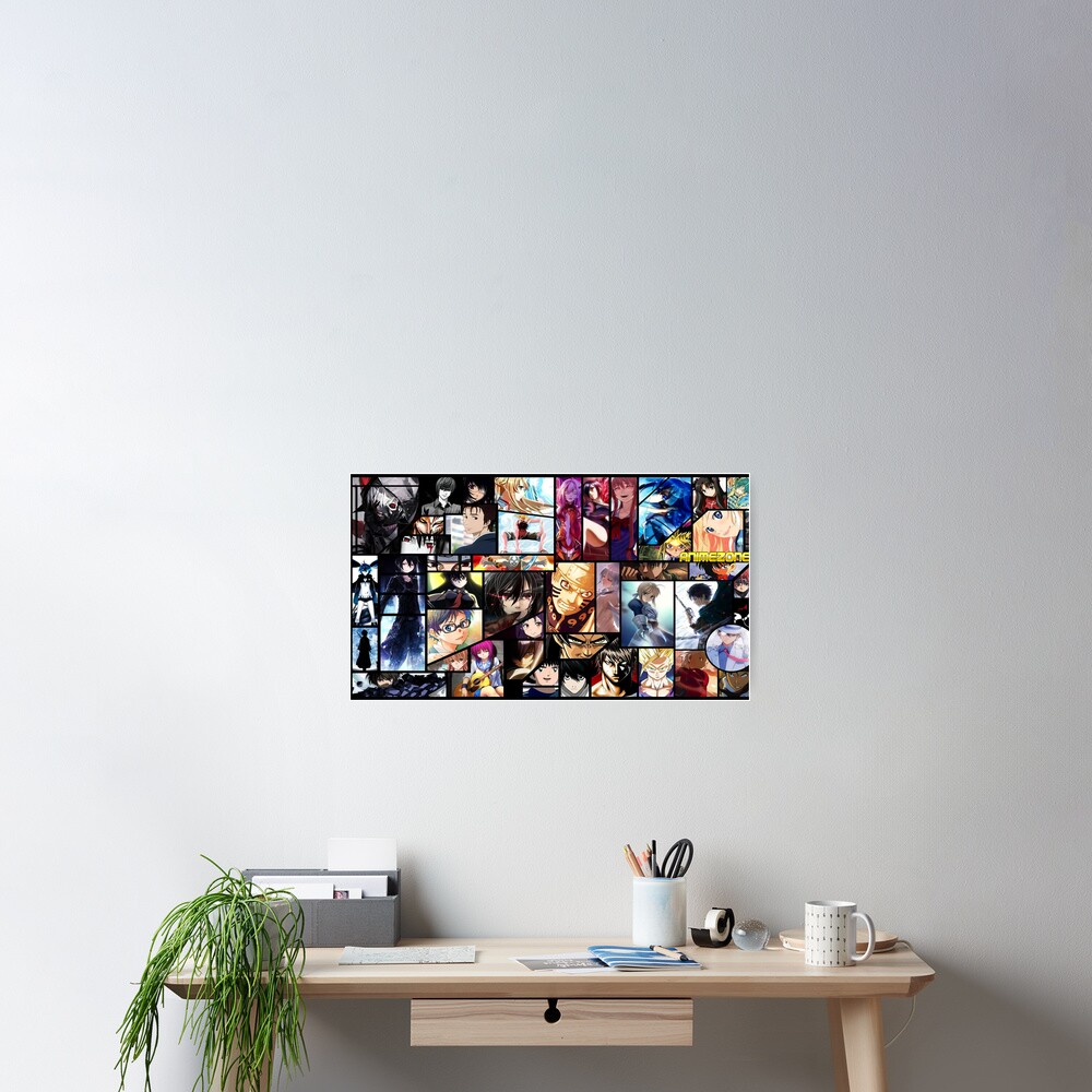 Anime Wall Posters Collage: A Canvas of Colorful Chaos