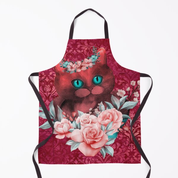 Item preview, red damask cat designed and sold by TjsDesignsnMore.