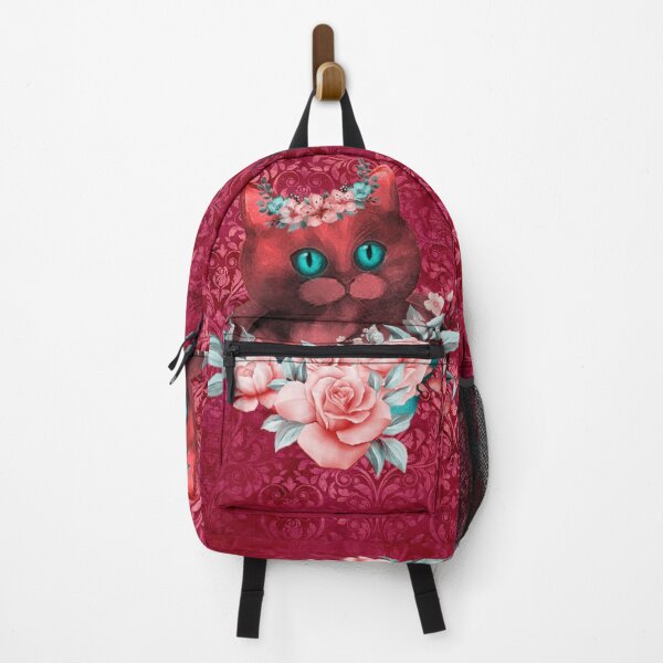 Item preview, red damask cat designed and sold by TjsDesignsnMore.