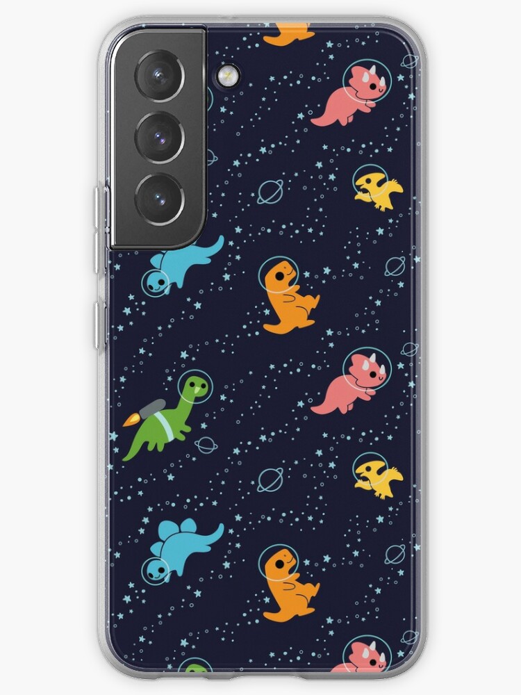 Samsung Galaxy Phone Case, Dinosaurs In Space Pattern designed and sold by KristyKate