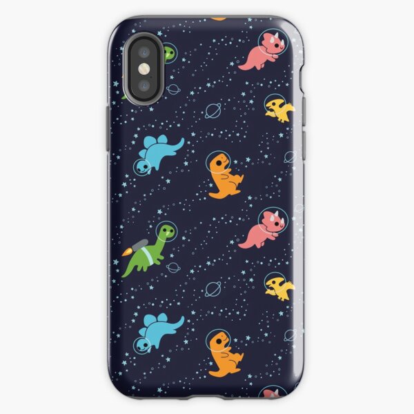 Dinosaurios en el espacio Funda resistente para iPhone