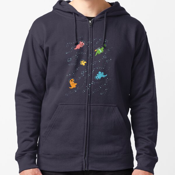 Dinosaurs In Space Zipped Hoodie