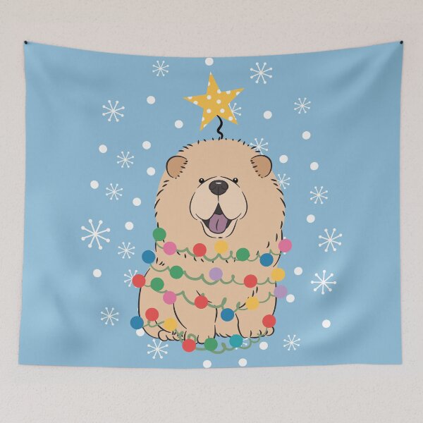 Item preview, Cinnamon Fawn Chow Chow Christmas Tree designed and sold by Lulupainting.