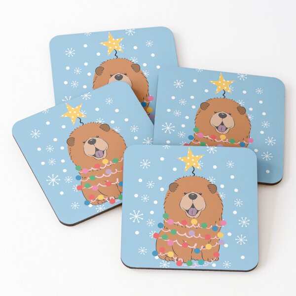 Item preview, Red Chow Chow Christmas Tree designed and sold by Lulupainting.