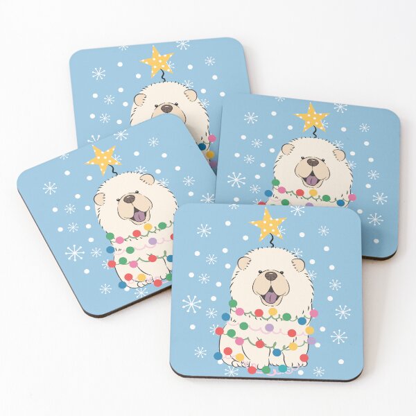 Item preview, White Cream Chow Chow Christmas Tree designed and sold by Lulupainting.