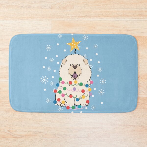 Item preview, White Cream Chow Chow Christmas Tree designed and sold by Lulupainting.