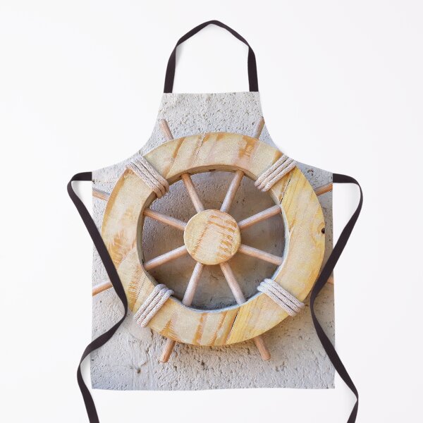 Item preview, Nautical Decor Natural Neutral Tones Wood Ship's Wheel (photo of) designed and sold by Beachy.