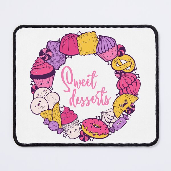 Item preview, Happy Kawaii Doodle Sweet Desserts Circle designed and sold by boozkova-vorona.