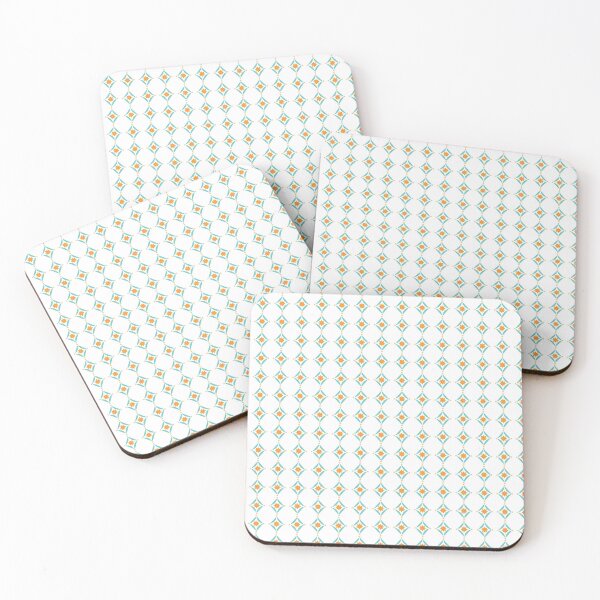 Item preview, Teal, cream and orange geo vintage pattern designed and sold by Brownies22.